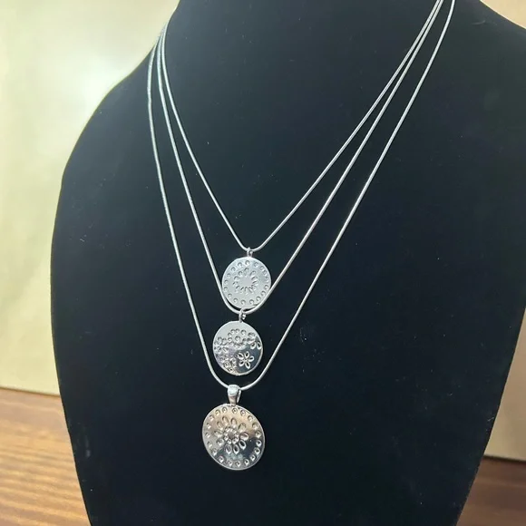 Silver Layered Necklaces - Picture 3 of 4